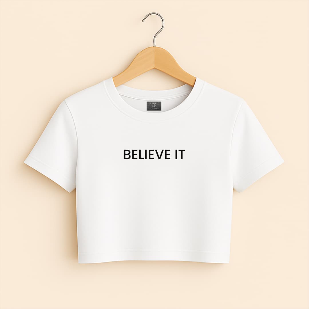 jk wear white croptop slogan