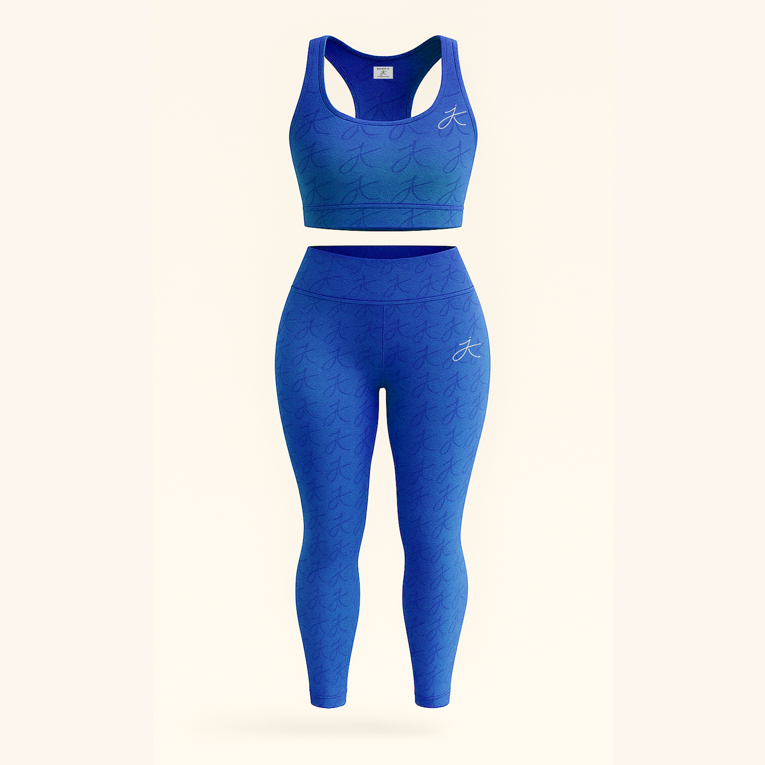 sublimated logo legging and bra